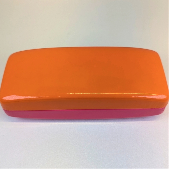 Kate Spade Eyeglasses / Sunglasses Case - Pink & Orange Hard Clamshell - Picture 2 of 4